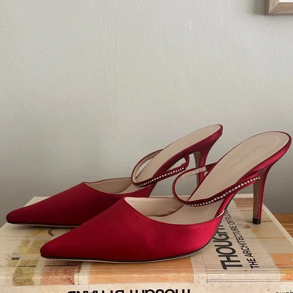 Reformation Satin Heeled Mules - Picture 2 of 8